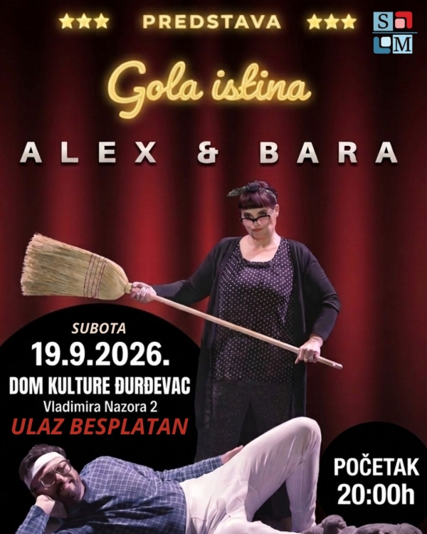 Županijski Savjet mladih vas poziva na besplatnu humorističnu predstavu "Gola istina"